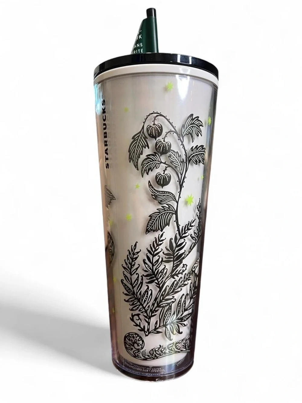 New Starbucks 2025 Halloween Night Moth & Moon Glow-in-the-Dark Venti Cold Cup